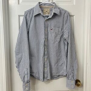 Hollister California Cotton M Striped Button Down Shirt Y2K Preppy Nautical